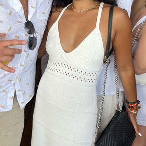 SOLD - White Crochet Mini Dress